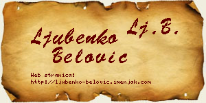 Ljubenko Belović vizit kartica